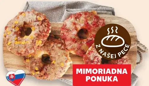 Pizza donut šunka - kukurica alebo saláma - paprika