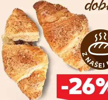 Croissant s lieskooieškovou náplňou