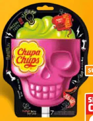 Chupa Chups Skull Straw-Lime