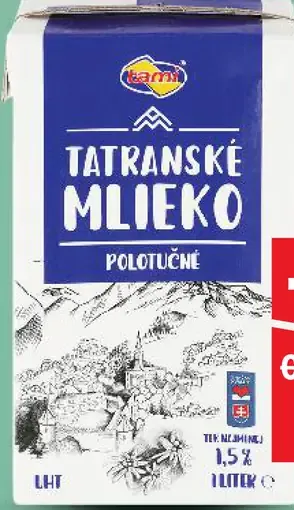 Tatranské Mlieko polotučné