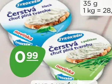 Syrokrém Čerstvá chuť rôzne druhy