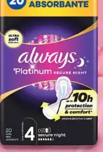 Always Platinum Secure Night Extra (veľkosť 5) vložky s krídelkami