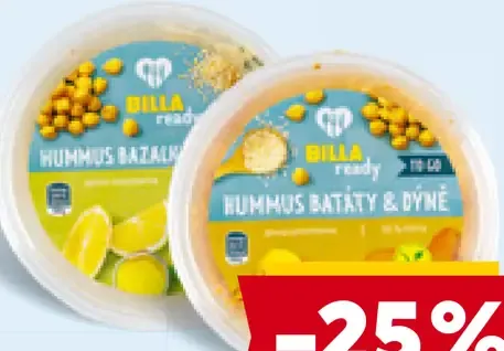 BILLA ready hummus 2 druhy