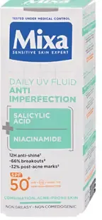 Mixa Sensitive Skin Expert Anti Imperfection denný pleťový UV fluid s OF 50+