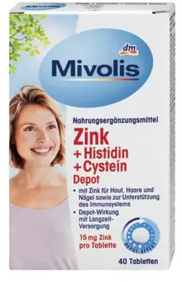 Mivolis Zinok + Histidín + Cystein tablety