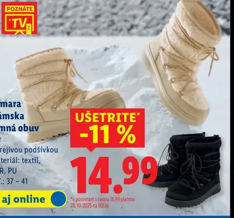 Esmara Dámska zimná obuv s hrejivou podšívkou