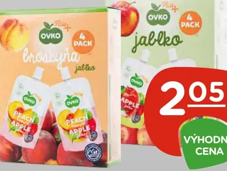 Ovko Plus multipack jablko hruška broskyňa