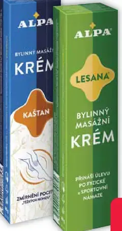 Alpa masážny krém rôzne druhy