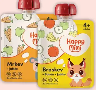 Happy Mimi ovocný príkrm Broskev jablko