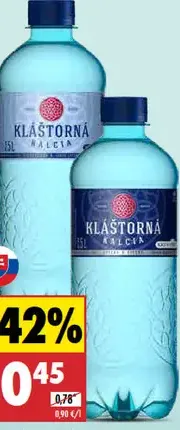 Minerálna voda jemne sýtená Kláštorná