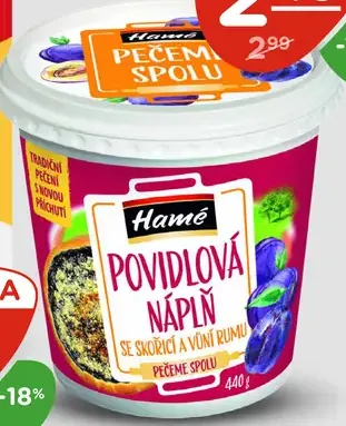 Hamé lekvárová náplň škorica-rum