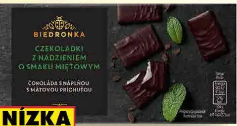 Biedronka Premium čokoládky s mätovou náplňou