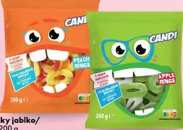 Candi želé cukríky krúžky jablko/broskyňa