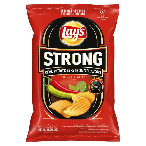 Lay's Strong Vyprážané zemiakové lupienky s príchuťou chilli a limetky