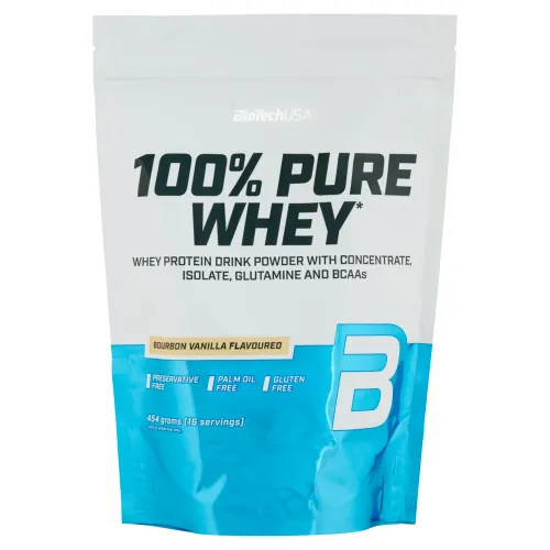 BioTechUSA 100% Pure Whey ochutený bielkovinový nápojový prášok bourbon vanilka