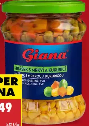 Giana hrášok s mrkvou a kukuricou