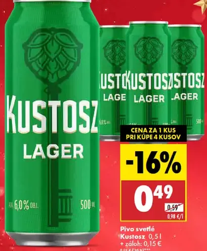 Kustosz svetlé plechovka