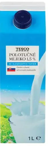 Tesco polotučné mlieko 1,5%