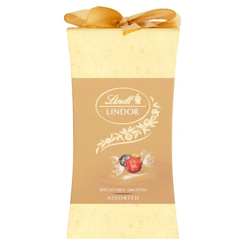 Lindt Lindor Zmes mliečnej, horkej a bielej čokolády s jemnou tekutou náplňou