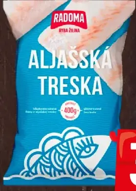 Radoma aljašská treska filety bez kože hlboko zmrazené