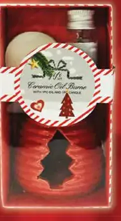 Vianočná súprava keramická arómolampa