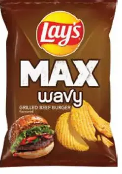 Lay's Max Wavy s príchuťou hovädzieho burgera