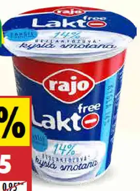 Rajo kyslá smotana bezlaktózová 14%