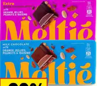 Meltie Čokoláda mliečna s hrozienkami a orechmi