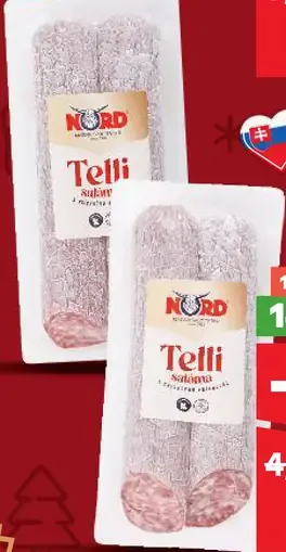 Nord Telli saláma s príchuťou hlúbov alebo orechov rôzne druhy