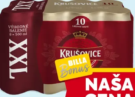 Krušovice svetlé pivo plechovka