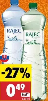 Pramenitá voda ochutená rôzne druhy Rajec