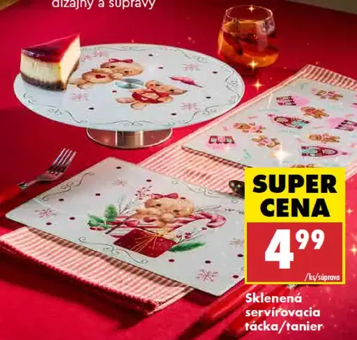 Smukee Sklenená servírovacia tácka/tanier