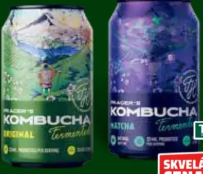 Prager's kombucha nápoj plechovka