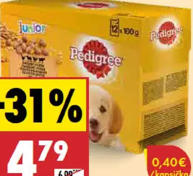Pedigree krmivo pre psy kapsičky Junior rôzne druhy