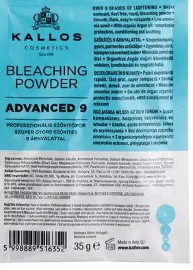 Kallos Cosmetics Advanced 9 melírovací prášok na vlasy