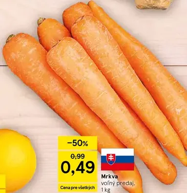 Mrkva voľný predaj