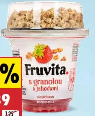 Fruvita jogurt s granolou a jahodami