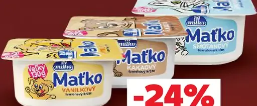 Matko tvarohový krém rôzne druhy