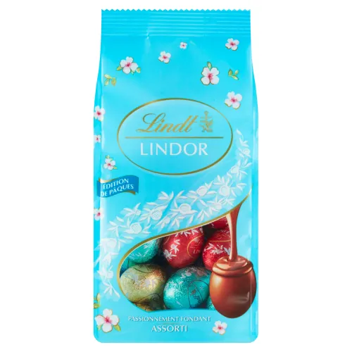 Lindt Lindor Mliečna, horká a biela čokoláda s jemnou náplňou