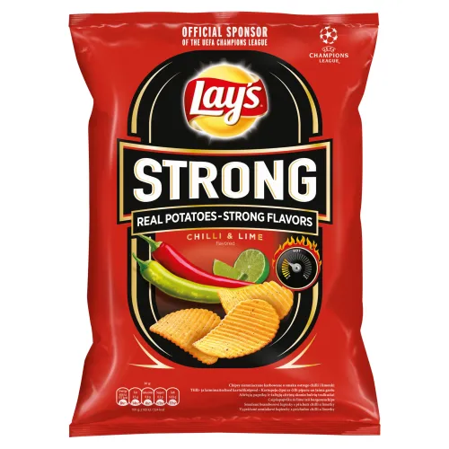 Lay's Strong Vyprážané zemiakové lupienky s príchuťou chilli a limetky