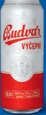 Budvar 10° svetlé výčapné pivo plechovka