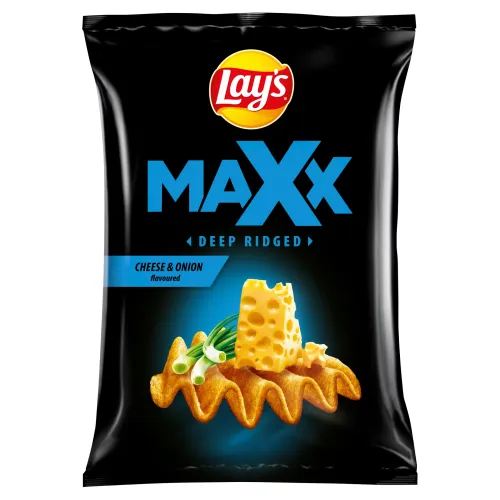 Lay's Maxx Vyprážané zemiakové lupienky s príchuťou syra a cibuľky