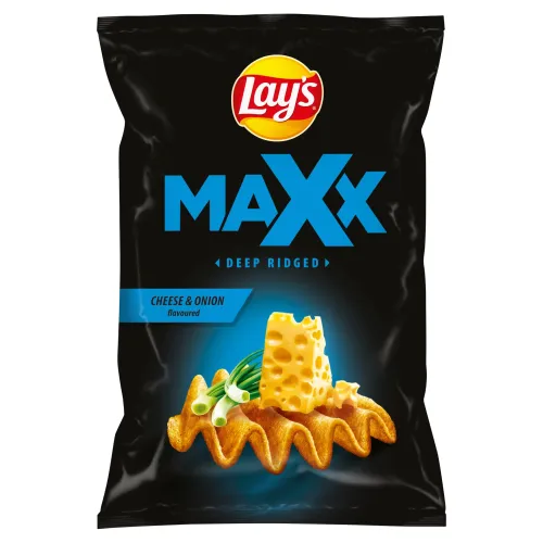 Lay's Maxx Vyprážané zemiakové lupienky s príchuťou syra a cibuľky