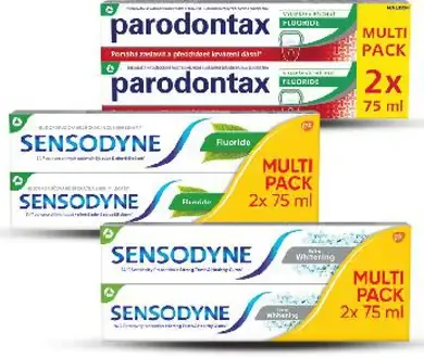 Parodontax zubná pasta rôzne druhy