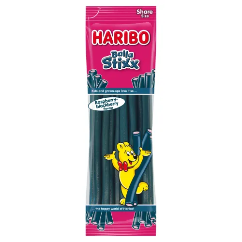 Haribo Balla Stixx Raspberry Blackberry želé pelendreky s príchuťou malina a černica