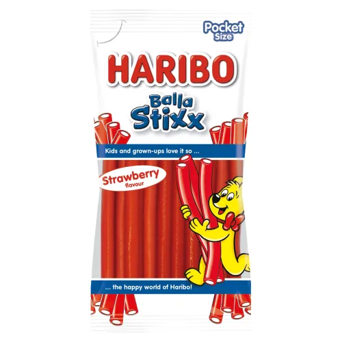 Haribo Balla Stixx Strawberry želé pelendreky s príchuťou jahoda