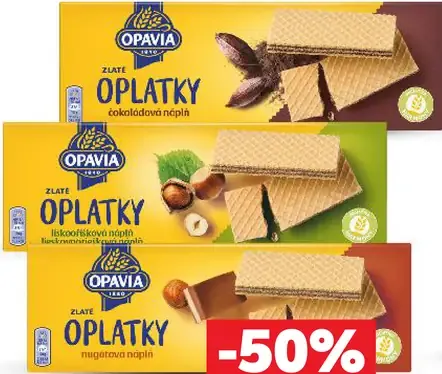Opavia Oplatky čokoládovo-lieskovoorieškové rôzne druhy