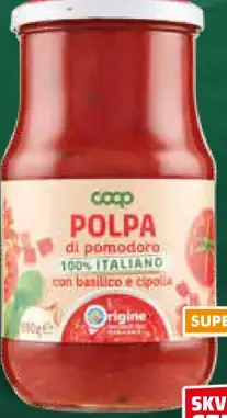 COOP Polpa di pomodoro paradajkový pretlak s bazalkou a cibuľou