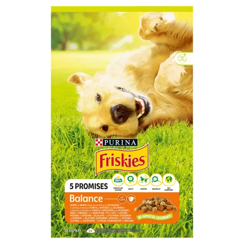 Friskies Balance s lahodnou kombináciou kuraťa a hovädzieho a so zeleninou