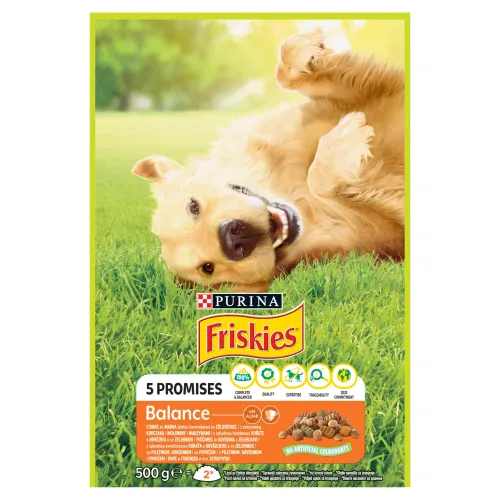 Friskies Balance s lahodnou kombináciou kuraťa a hovädzieho a so zeleninou